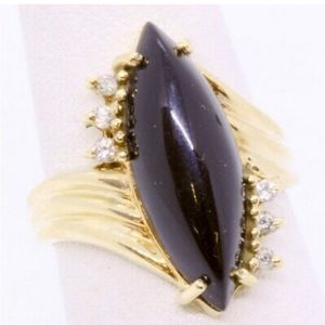 10k Yellow gold, Black Onyx Ring size6